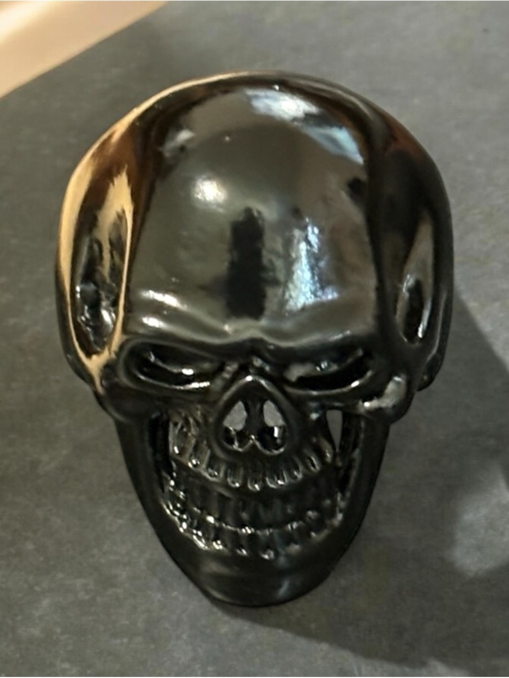 Black Ceramic Skull Accent - Home Accents